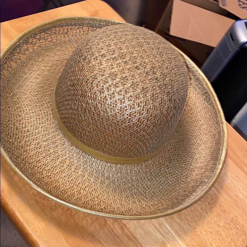 Gold Wide Brim Hat       New